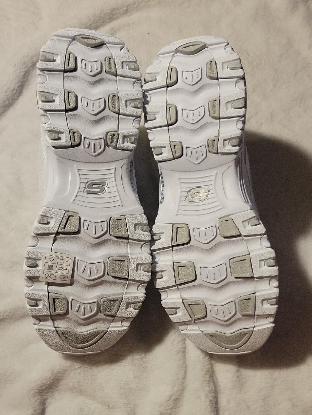 Skechers Women's White Slip-On Sneakers with Light Blue Insole - Picture 6 of 6